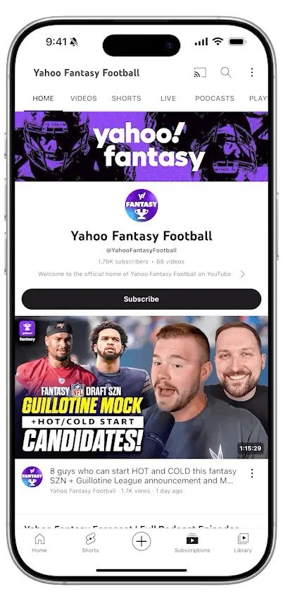 Yahoo Fantasy Football has a new home on YouTube. (Photo by Marvin Williams/Yahoo Sports)